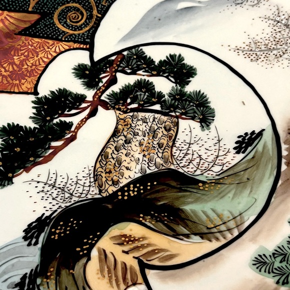 Japanese Kutani Porcelain Bowl Large Hand Painted In The Early 20th Cent… - Picture 8 of 16